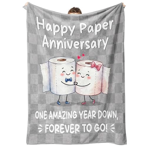 1 Year Anniversary Blanket Gifts for Him Her - Couple