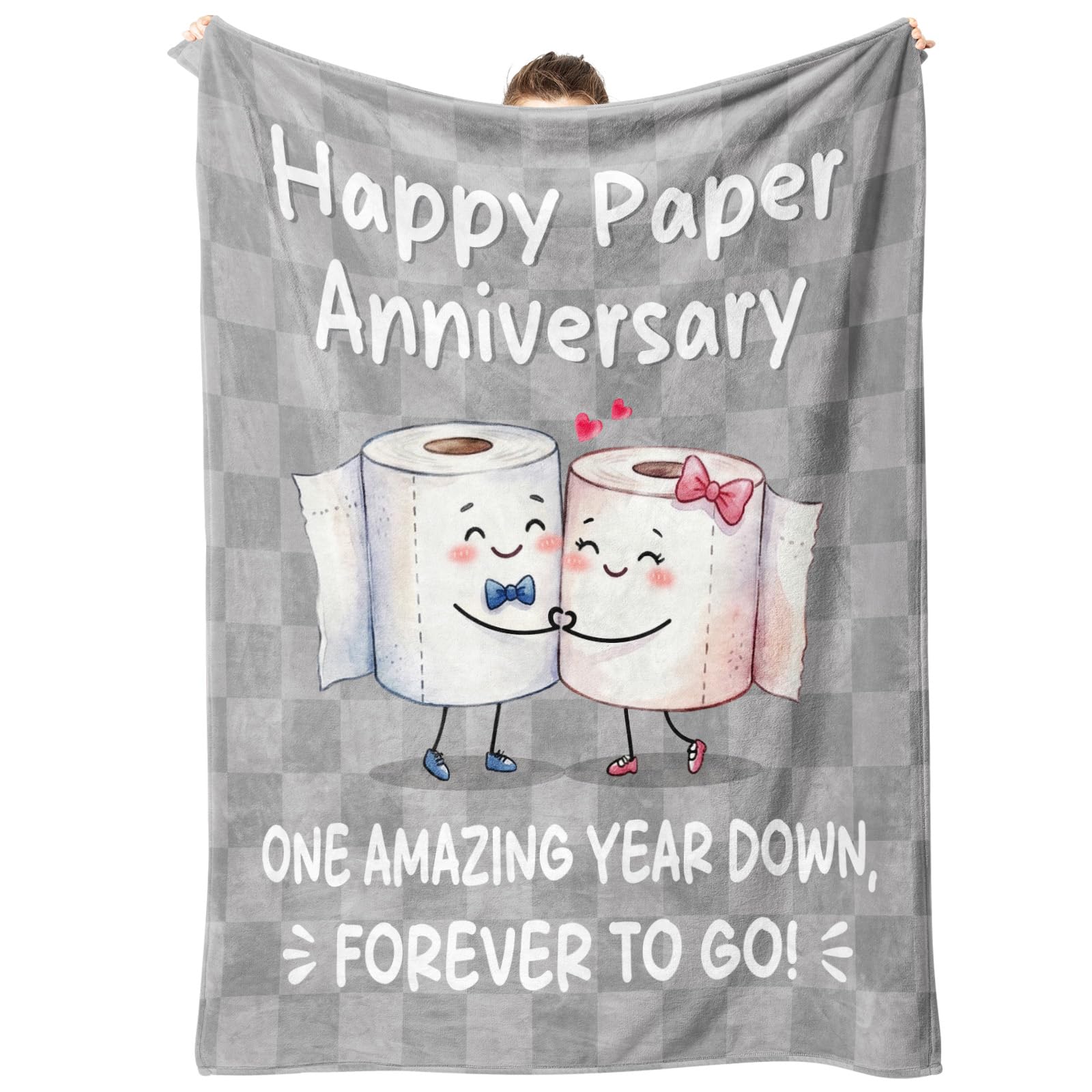 IDELTIME 1st Wedding Anniversary Blanket Gifts for Him Her - Couple Blanket