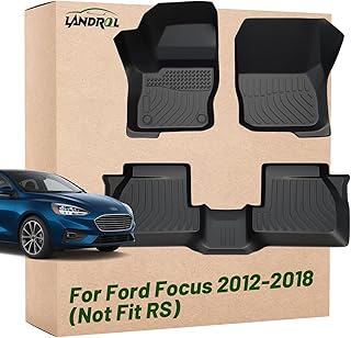 Car Floor Mats Replacement for Ford Focus 2012-2018 (Not Fit Focus RS) Heavy Duty TPE Liner Custom Fit All Weather Waterproof Protection Full Set Coverage Anti-Slip Carpets