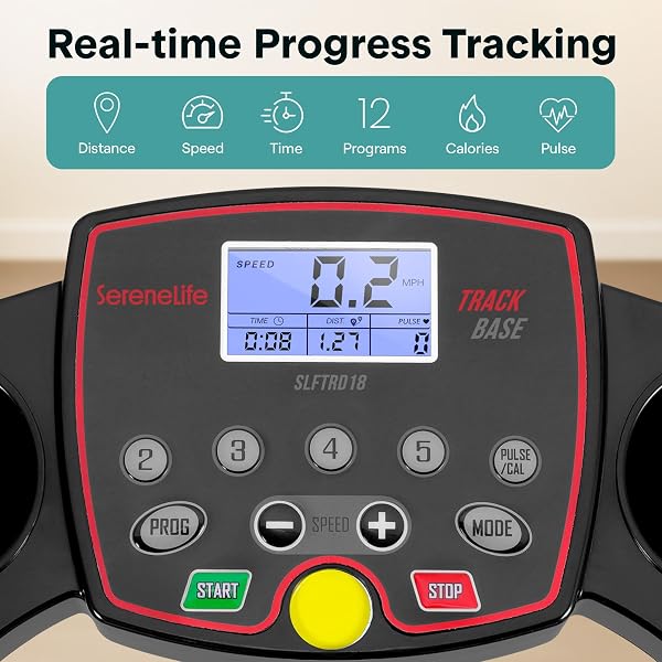 SereneLife Treadmills for Home with 13% Manual Incline Treadmill, 3.5HP - Compact Digital Portable Foldable Treadmill with Speakers, Bluetooth, App Sync, Heart Rate Monitor, for Walking, Running, Gym - 3