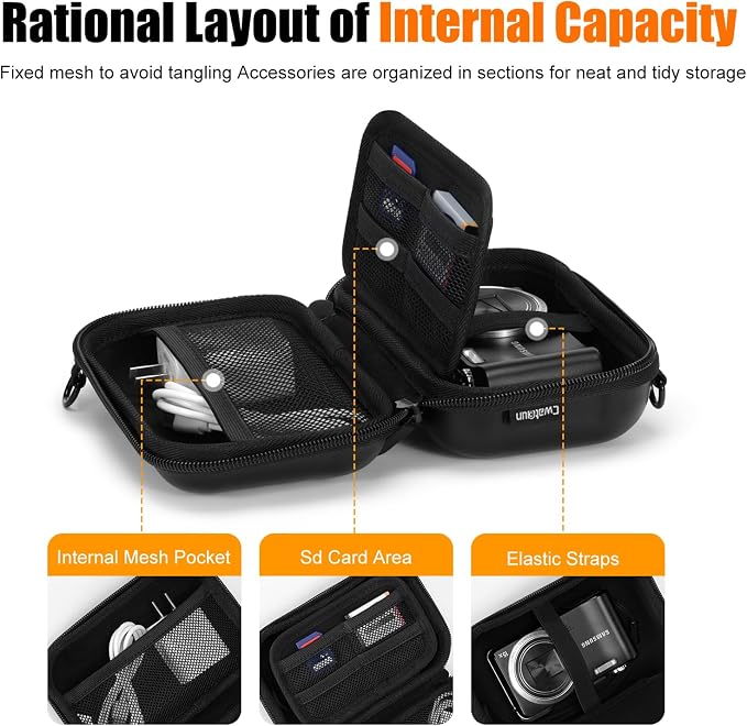 Funda rígida liviana para cámara digital Cwatcun negra miniatura 3