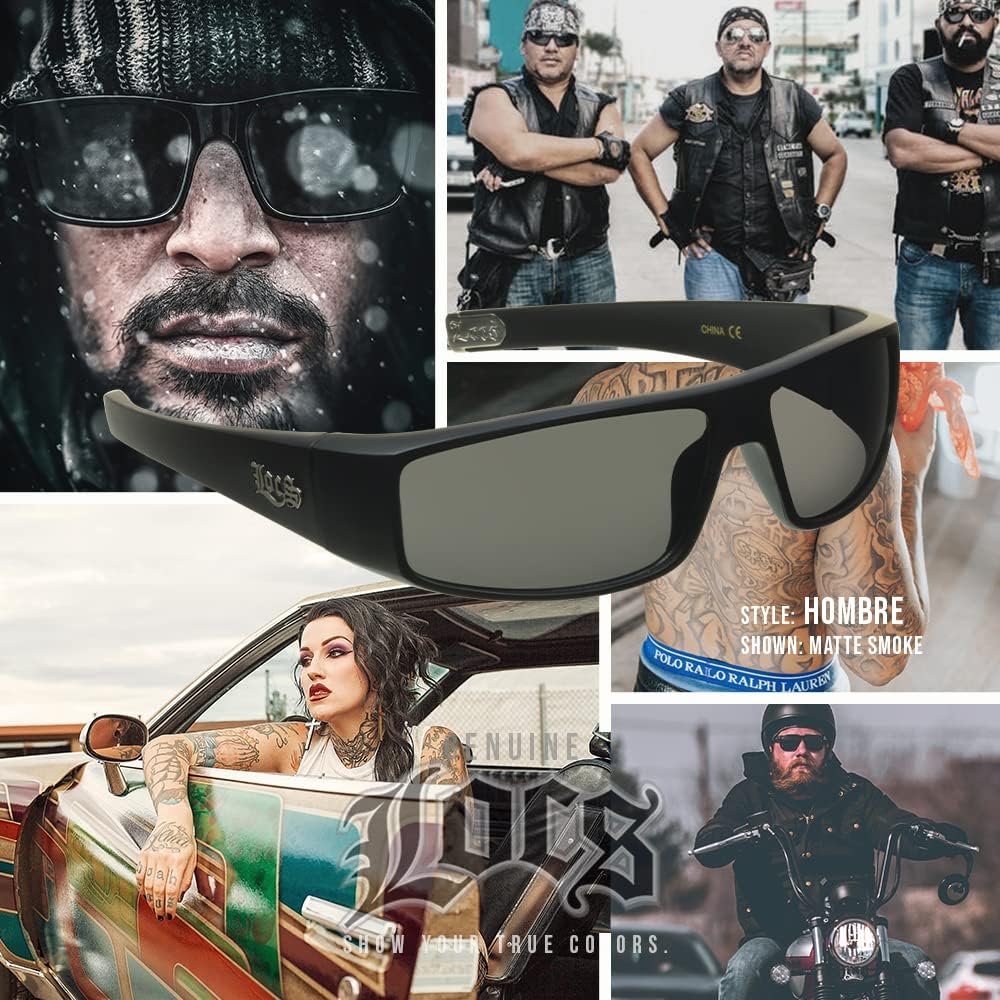 Locs Super Dark Sunglasses Mens Black Wrap Around Lowrider Gangster Cholo Vintage Flat Top