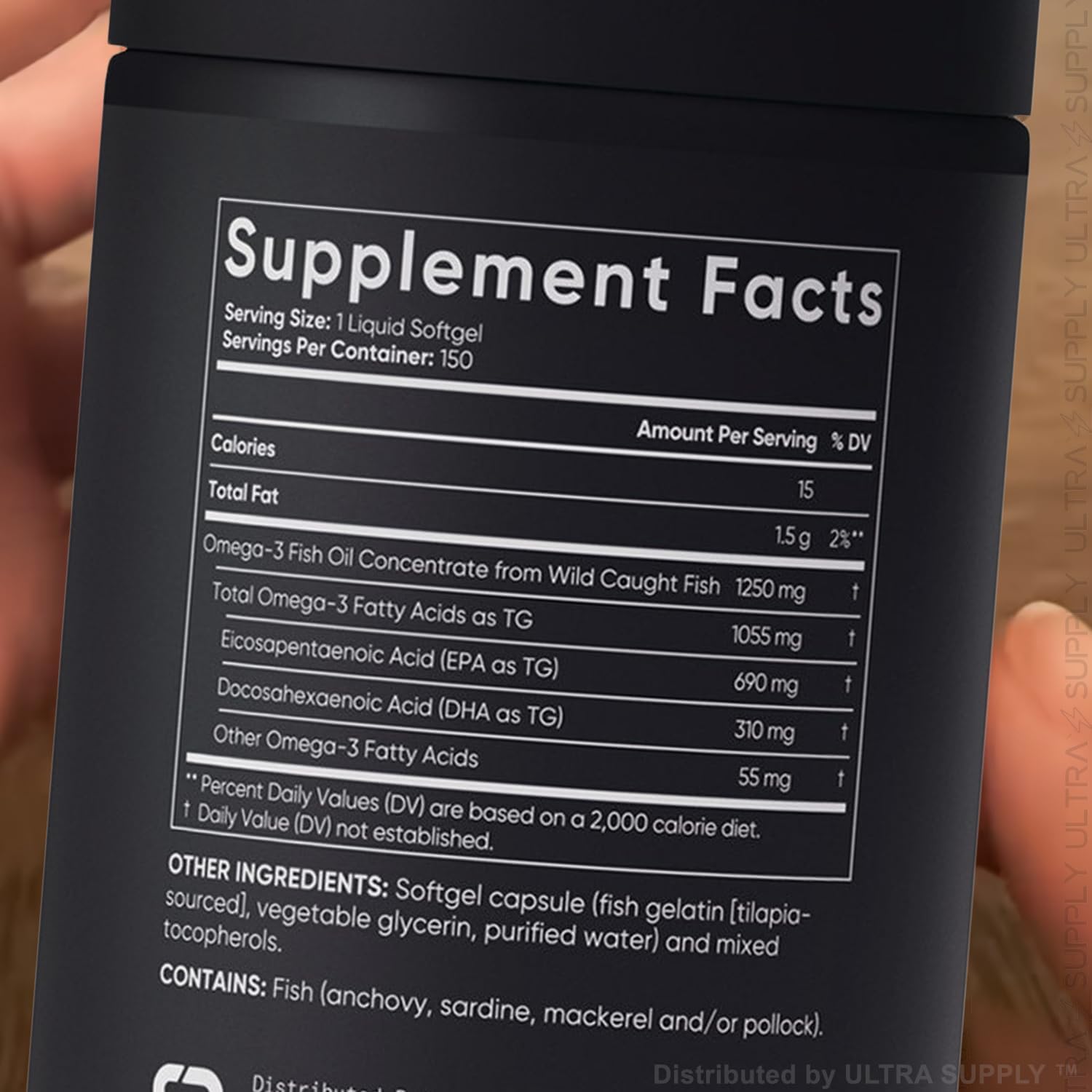 Sports_Researchs Triple Strength Omega-3 Fish Oil, 150 Fish Softgels - Burp Less