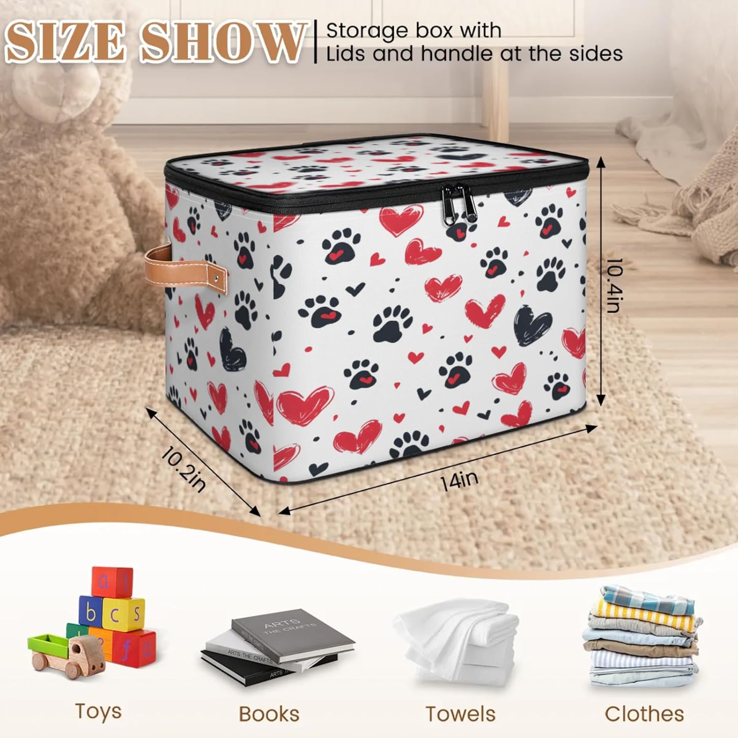 2-Pack Storage bins with lids - 26 quart organizer bins - Collapsible fabric storage bins with sturdy handles and double zipper tops - Versatile for home, toys, dorm rooms