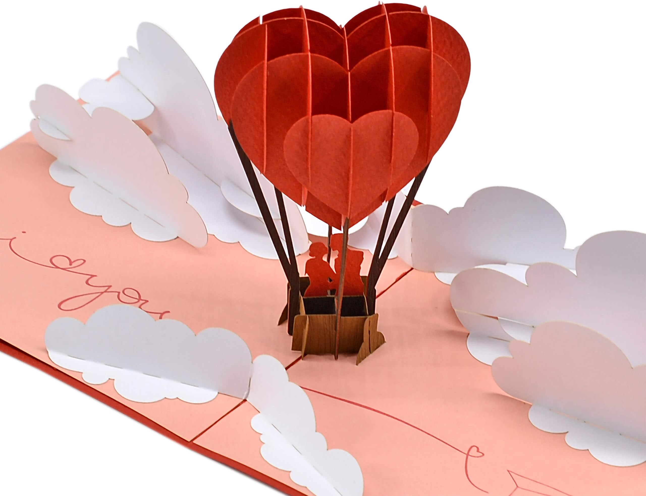 CUTPOPUP Pop Up Anniversary Card, Air Balloon Couple Kissing Birthday Card For Her Wife Girlfriend- Perfect Details, Full Of Love And Happiness- Great Choice On Valentineโs Day, Anniversary