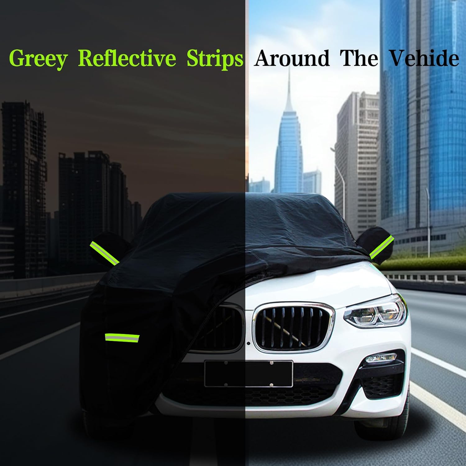 Car Cover for Sedan Waterproof Outdoor Car Covers Rain Snow UV Protection Universal Fit for Sedan Length 178-185 inch