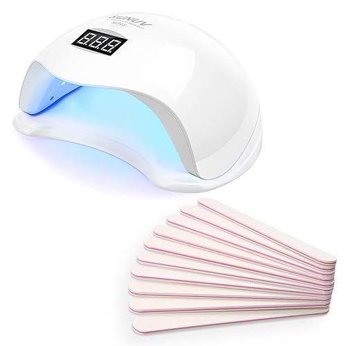 Paquete de lámpara de uñas UV y lima de uñas luz LED UV de secado rápido para uñas con temporizadores ajustables y sensor inteligente - Limas de