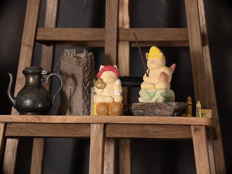 Amazon.co.jp: 猫buddha 桝入り恵比寿 大黒天セット 仏屋さかい原型