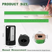 Vista 2 de Honoson 200 lápices planos de construcción con regla impresa, madera grafito, 2 sacapuntas de carpintero para herramienta de marcado de carpintería