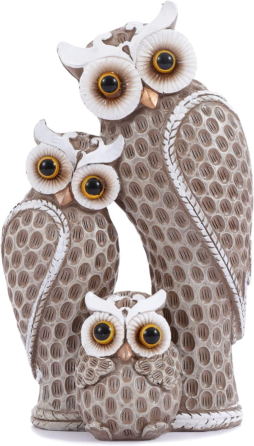 FriyGardcn Cute Family of Three owl Figurines Home Décor