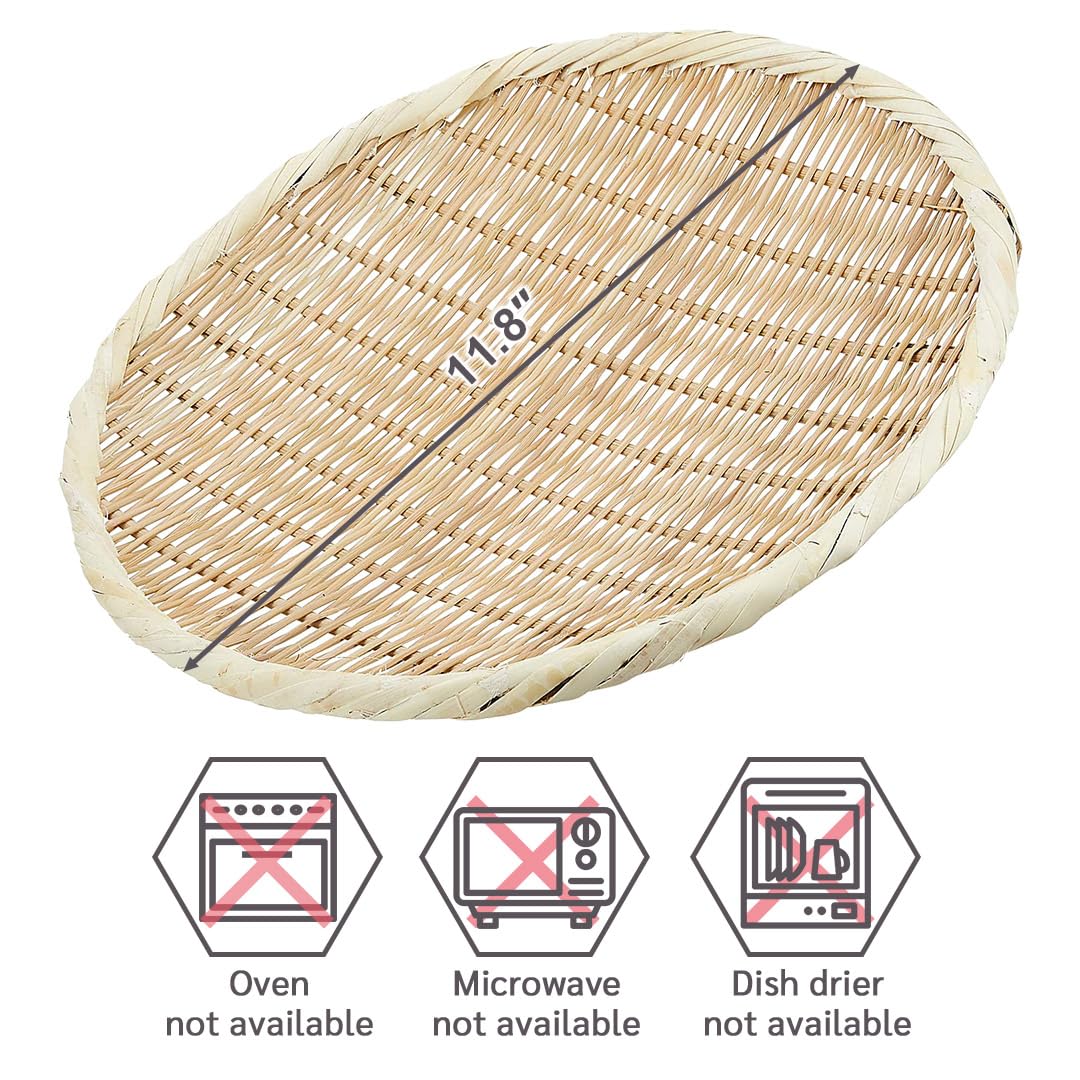 TIKUSAN Zaru-Korbsieb aus Bambus, rund, für Soba Udon und Nudeln, 30 cm
