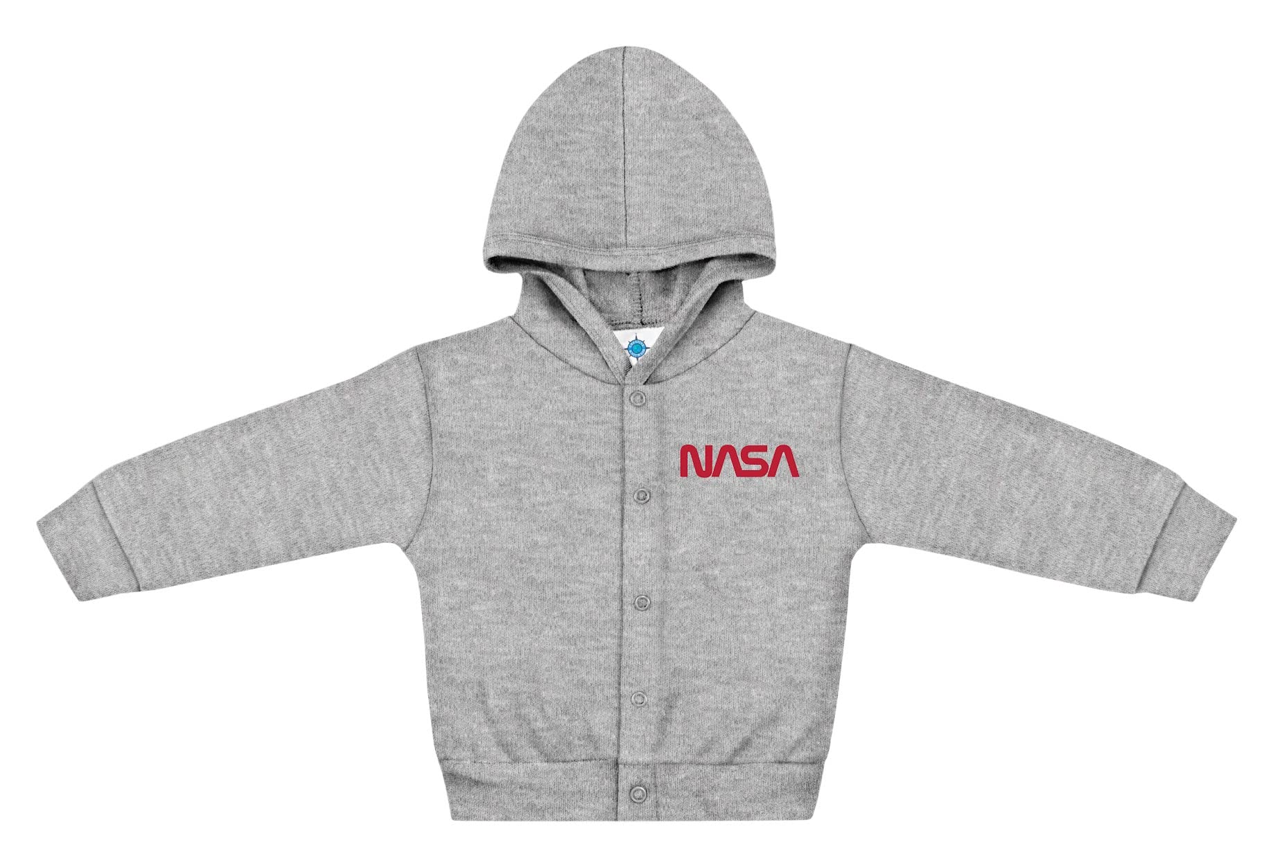 Creative Knitwear Oxford Grey Hoodie Size 2T - NASA Space Shuttle Launch With Worm Script