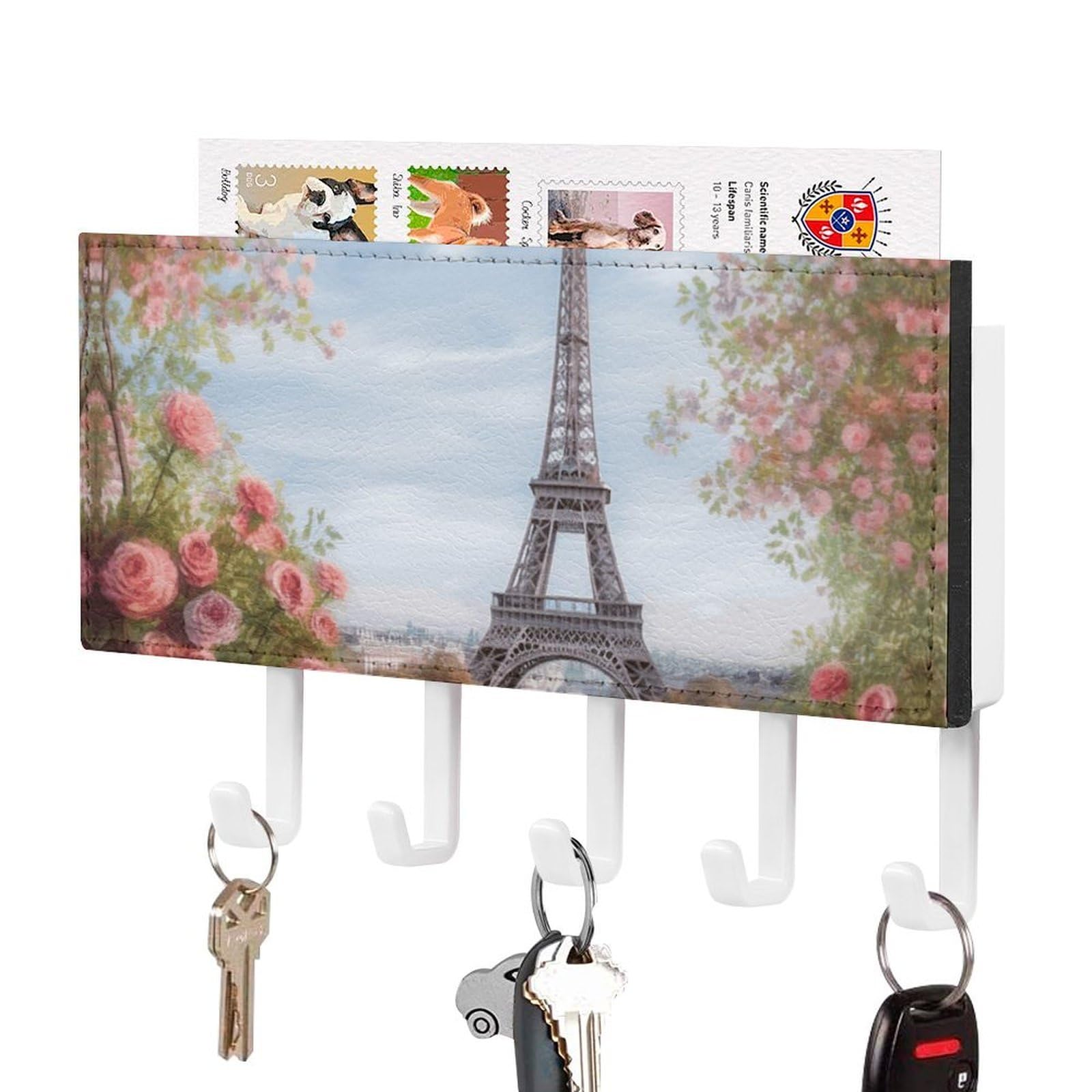 Porte-clés mural adhésif Tour Eiffel pour organiser le couloir