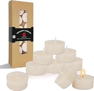 Jasmine Scented Tealight Candles, White Scent Tea Lights Candles Clear Cup, 24 Pack Colored Tealights Candle, 5 Hour Burn Time Tea Candles for Party, Decor, Spa, Shabbat
