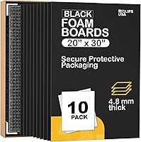 Vista 1 de Tabla de espuma, paquete de 10 tablas de espuma de 20 x 30, tablero de espuma negra, tablero de espuma de presentación, tabla de montaje sin ácidos