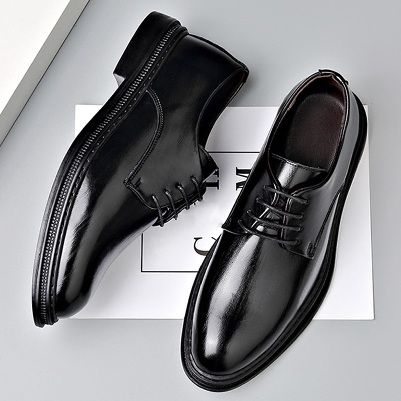 Scarpe Eleganti Uomo Basse Stringate Scarpe da Sposa | A Punta in Pelle Scarpe Formali Classico per Matrimonio Business Abito Oxford