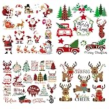 4 Packs Christmas Iron on Patches for T-Shirt Classic Buffalo Plaid Heat Transfer Vinyl HTV Decals Cute Santa Claus Elk Snowman Car Design Iron on Transfer Sticker for Clothing Jacket Pillow DIY Craft