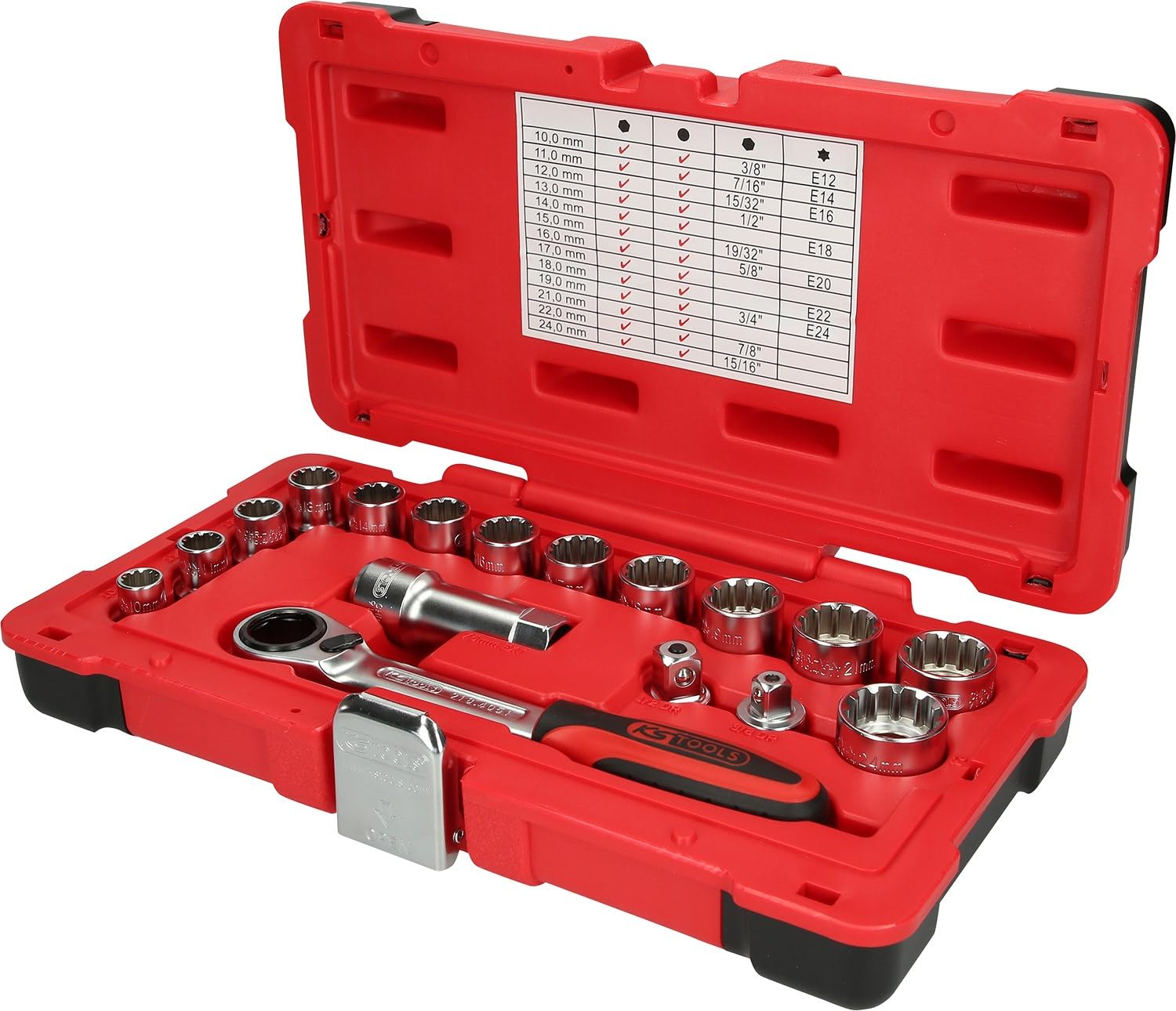 Ks Tools Clear 916.405 Triple+ Go-Through Socket Set (17 Pieces)