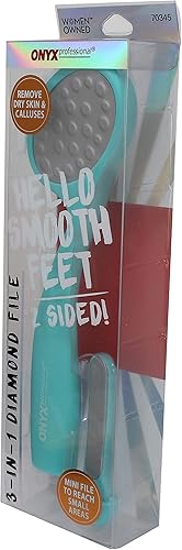 Miniatura 5 de Onyx Professional Limpiador de pies de diamante 3 en 1 para pies, removedor de callos, piel muerta, talones agrietados secos, exfoliante de limas de