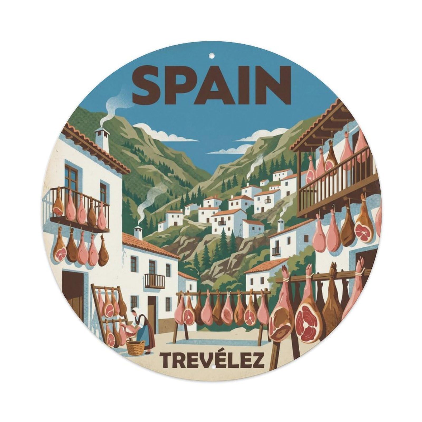 Granada Trevelez Spain Urban Travel Destination Metal Tin Sign