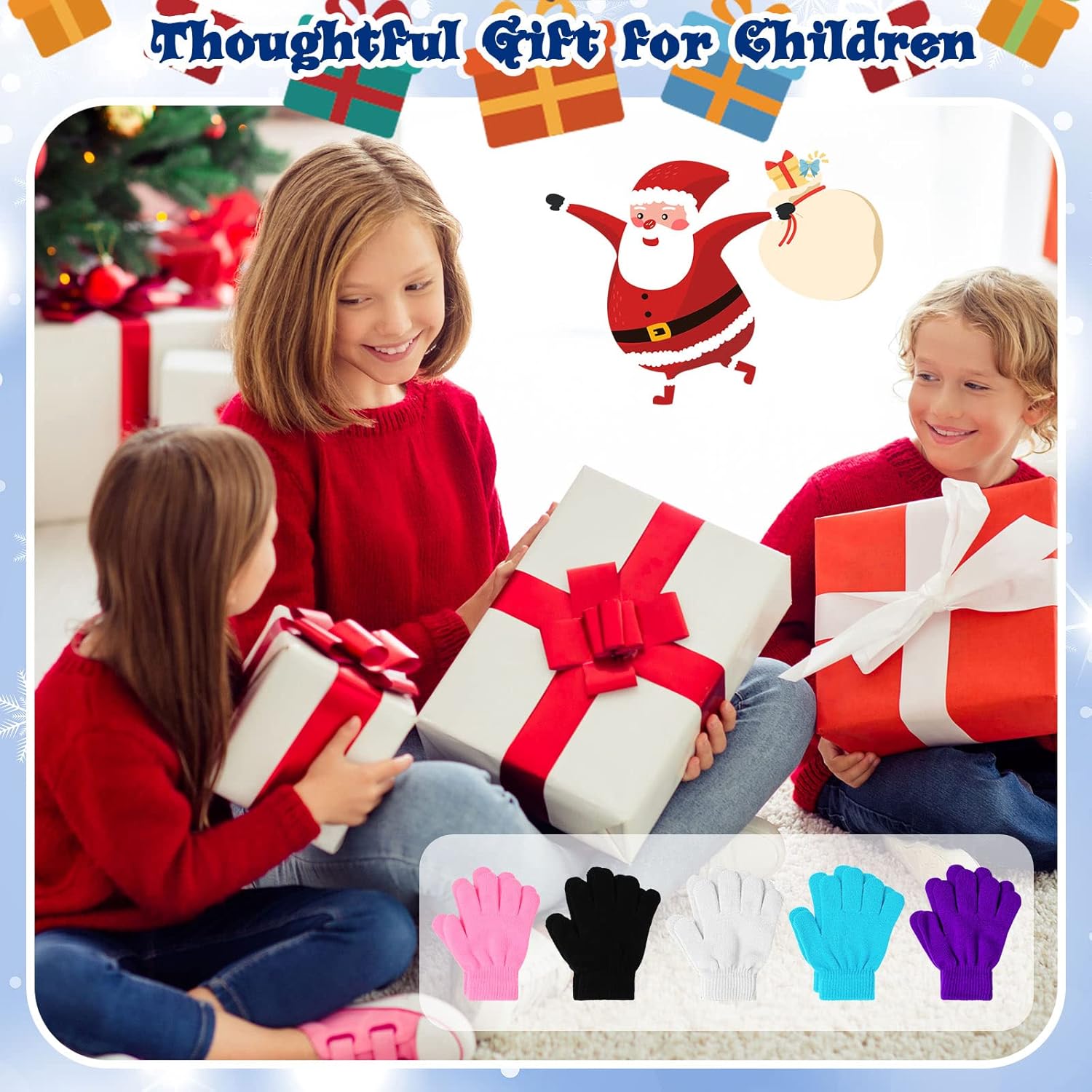 Handepo 50 Pairs Kids Winter Gloves Bulk Stretchy Full Finger Knitted Gloves Winter Warm for Boys Girls - Image 7