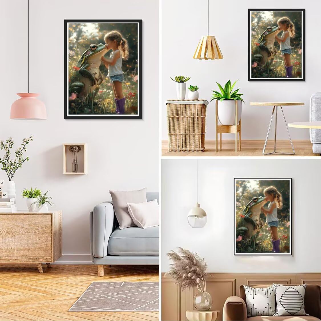 Diamond Painting XXL Mädchen für Bastelset Kinder ab 6 Jahre, Diamond Painting Frosch, 5D DIY Diamant Malerei Bilder Stickerei Set, Dimond Kristall Handwerk Geschenke für Zuhause Deko 70x90cm S-135