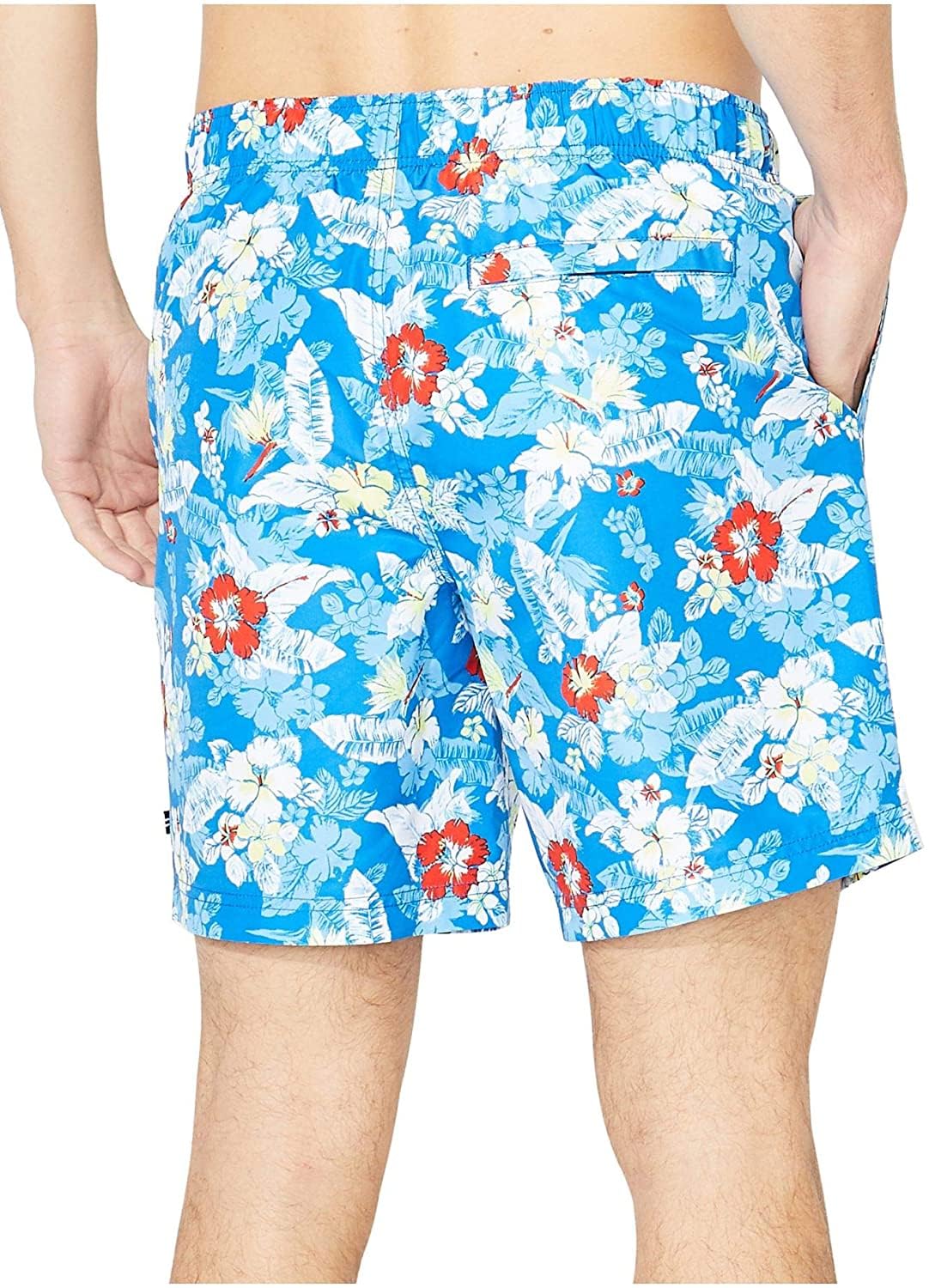 Nautica 8" Floral Print Quick-Dry Swim Blue 2XL