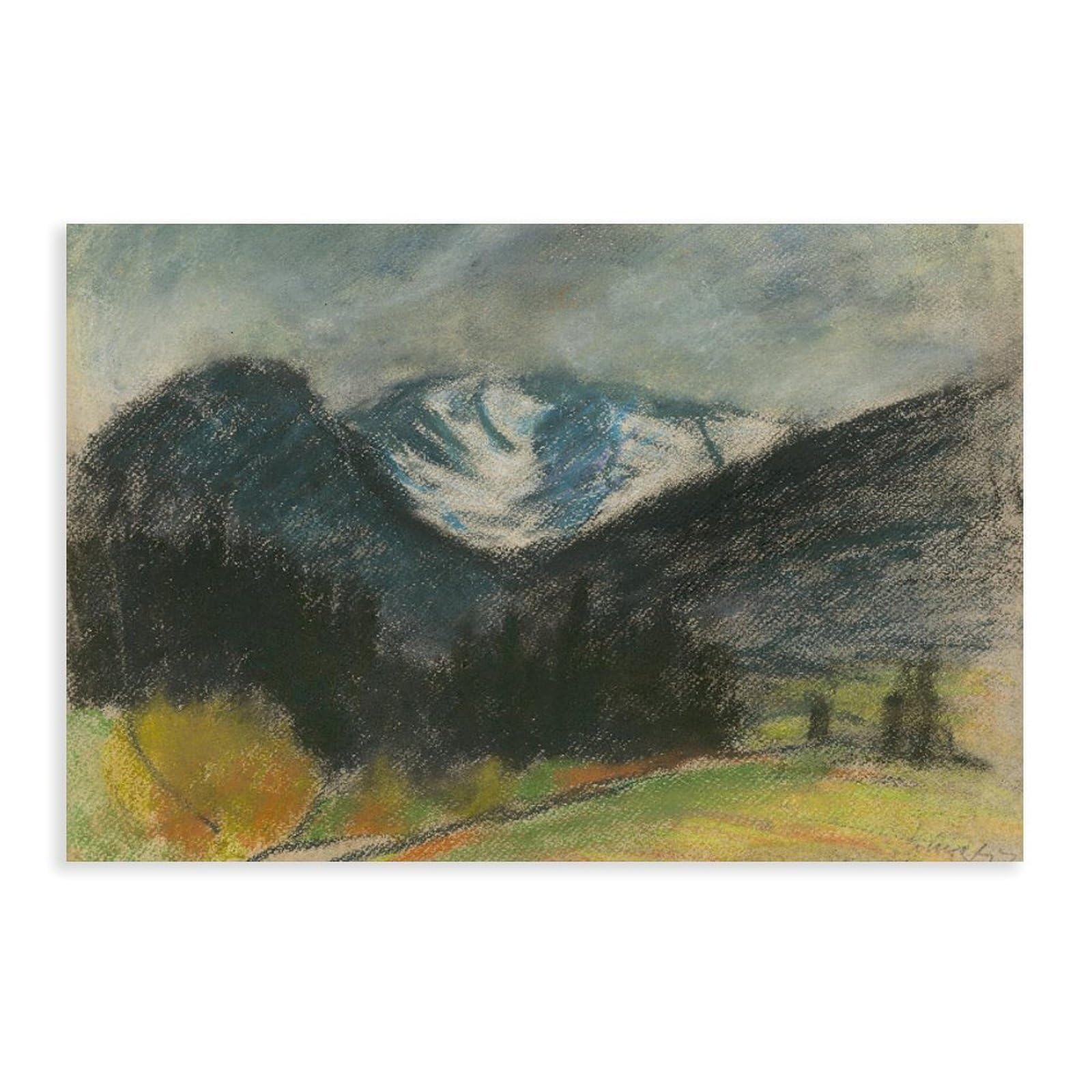 Mountain Landscape with Snowy Peaks Canvas Poster for Dorm Room Decor Gift