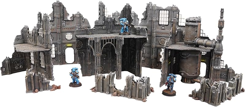 Fabricator's Foundry - Ruinas de ciencia ficción Grimdark - Terreno de torneo de ciencia ficción modular para ruinas competitivas de juegos de guerra de mesa 28 mm 32 mm