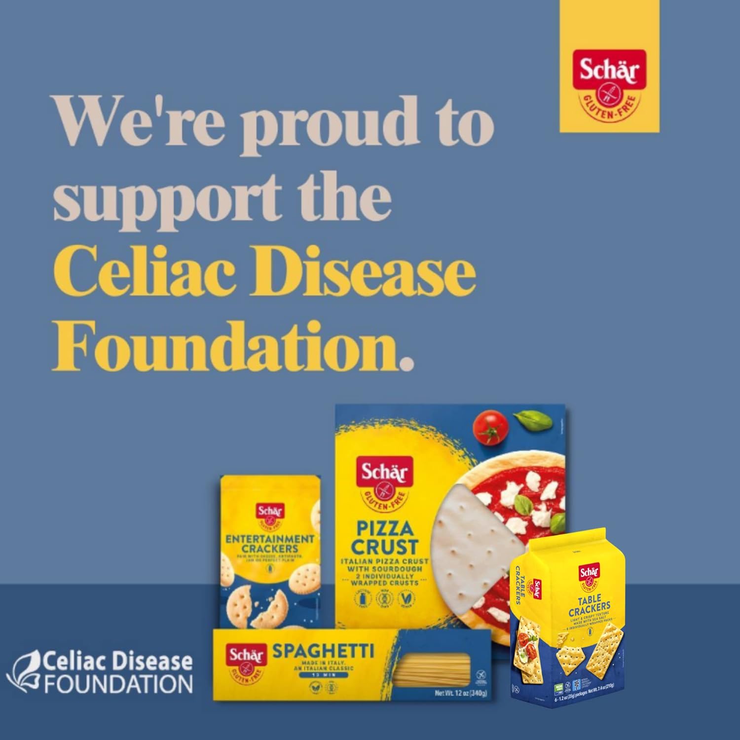 Schar - Table Crackers - Certified Gluten Free - No GMO's, Lactose, or Wheat - (7.4 oz) 6 Pack