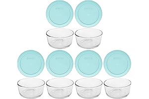 Small 6-Pack Glass Mixing Bowls with Airtight Lids
