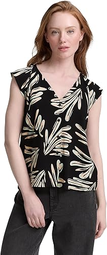 TOM TAILOR Denim Blusa de Mujer, 37993 - Abstract Black Beige Print, L