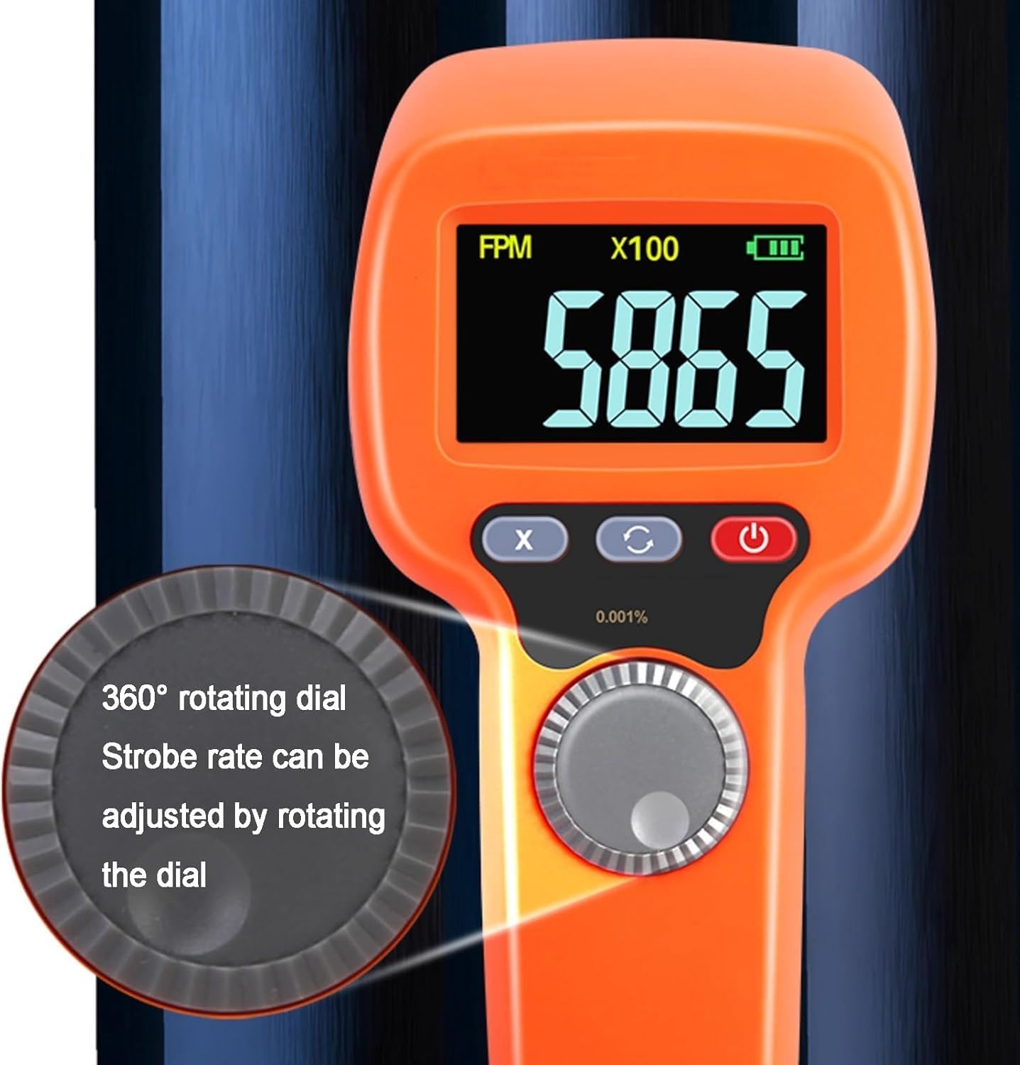 Estroboscopio digital de mano de alta precisión, tacómetro sin contacto para medición de velocidad del motor del ventilador