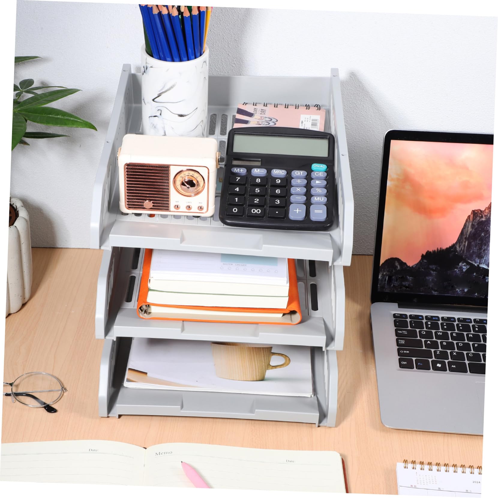 Organizador de Plástico Archivos de Varios Horizontal de Niveles