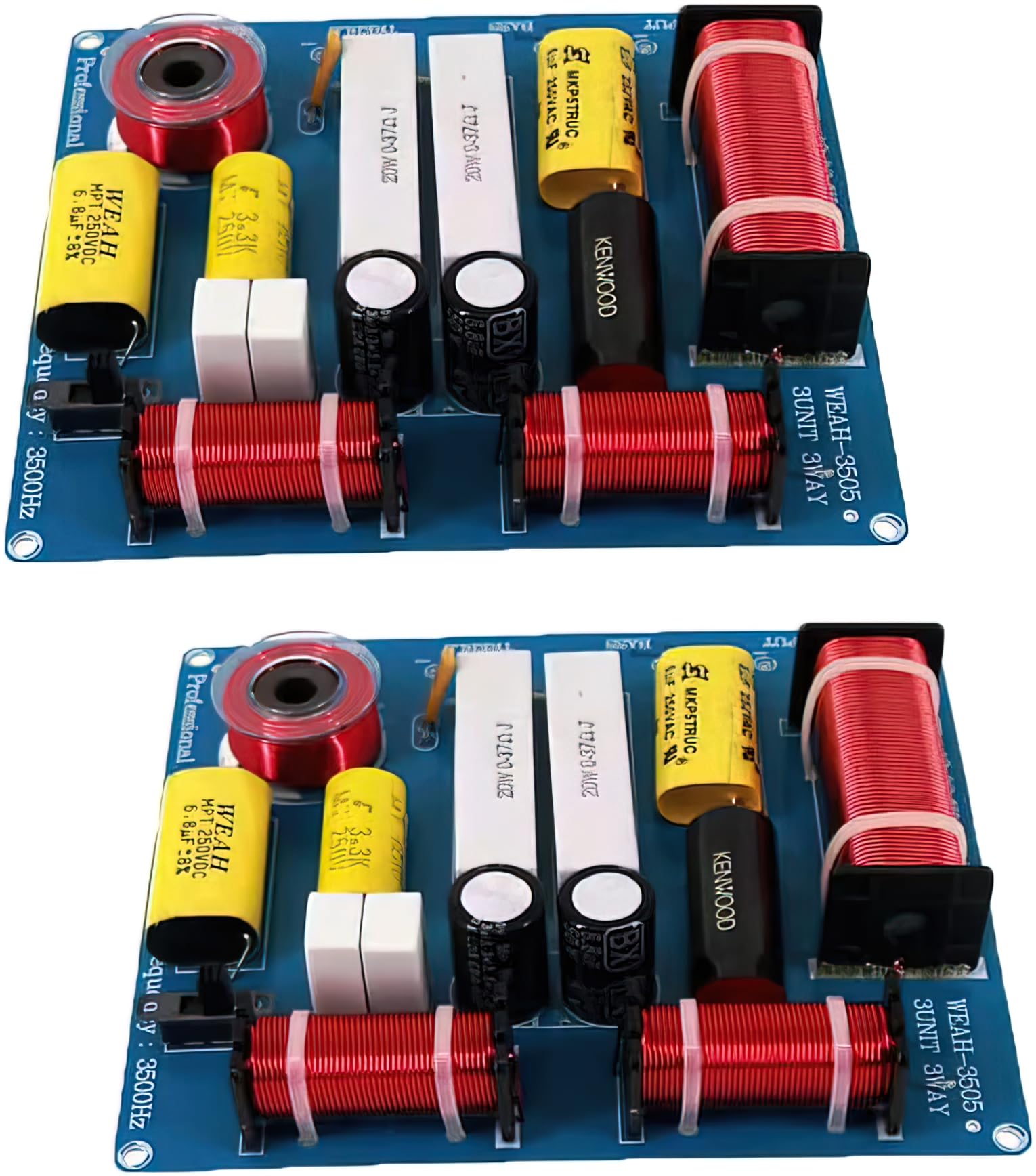 2PCS Altoparlante Divisore di Frequenza Crossover 3 Vie 300W HiFi Audio Altoparlanti Alti Bassi Medi 3 Unità Filtro Crossover per 3-5 Pollici Altoparlanti