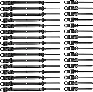 WAYSKA 16 Pairs Black Stainless Steel Cable Railing Kit Fit 1/8" Wire Rope