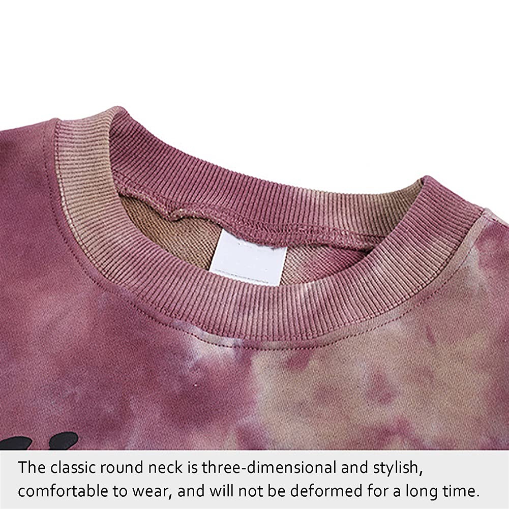 G&F Kanye - Felpa unisex a maniche lunghe, stile hip hop, Rapper Fans Tie Dye con cappuccio in cotone Streetwear (colore multicolore
