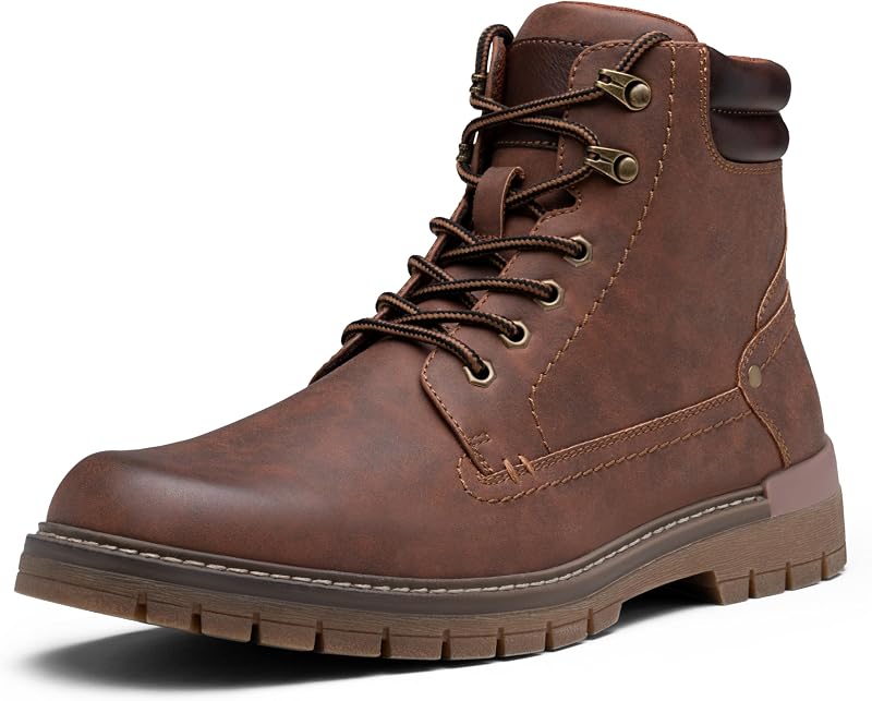Jousen Mens Chukka Boots Lace-Up Side Zipper Ankle Support Boots for Men | Synthetic upper, non-slip rubber sole, removable memory foam insoles, padded collar ankle support, wide available