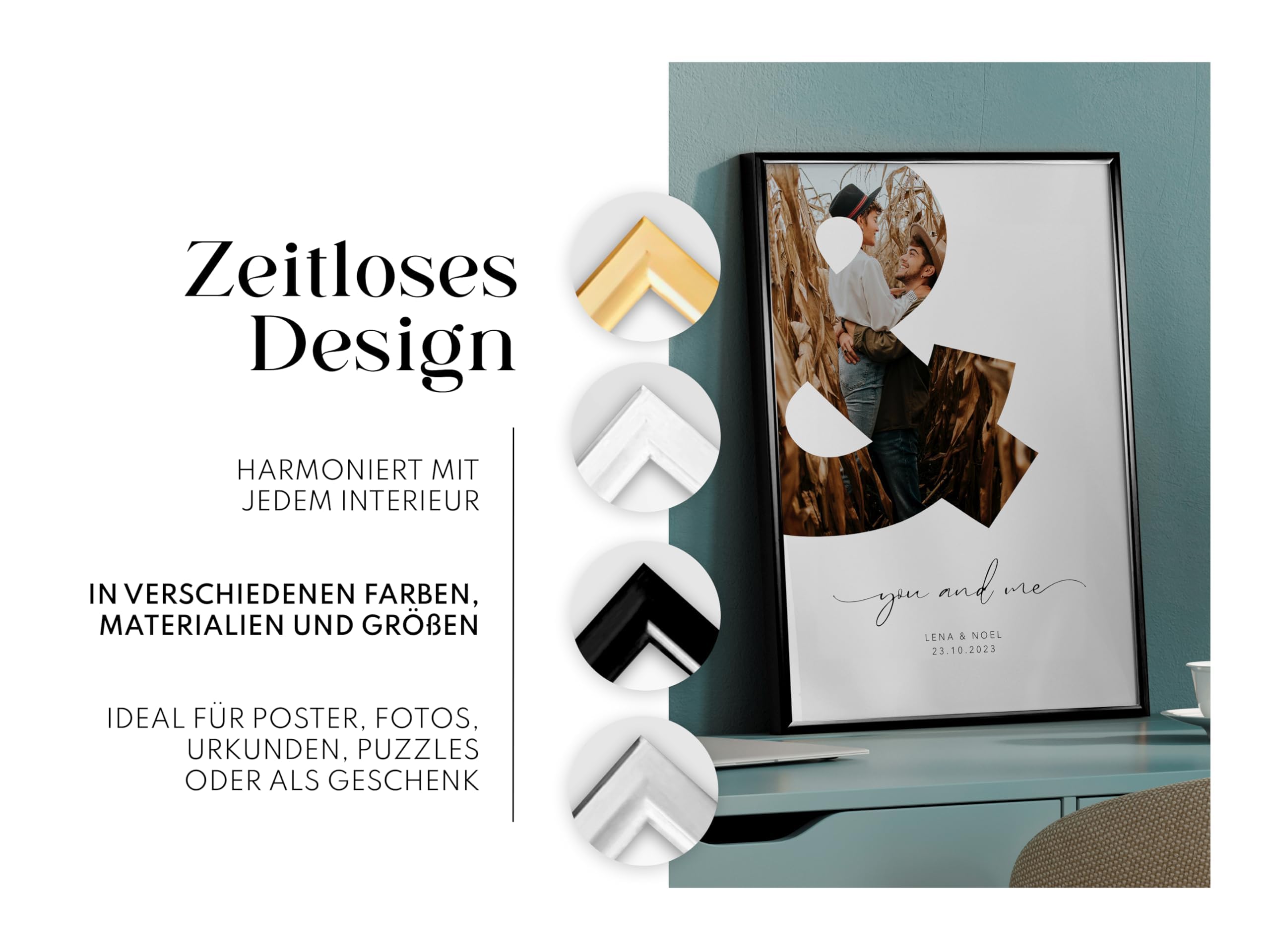 Artower® Bilderrahmen Schwarz Metall Dünner Rahmen für DIN A2 42 x 59,4 cm | Posterrahmen Groß Collage | Picture Frame Metal 42x60 cm | Aluminium Schmal Bilderrahmen | Black Poster Rahmen
