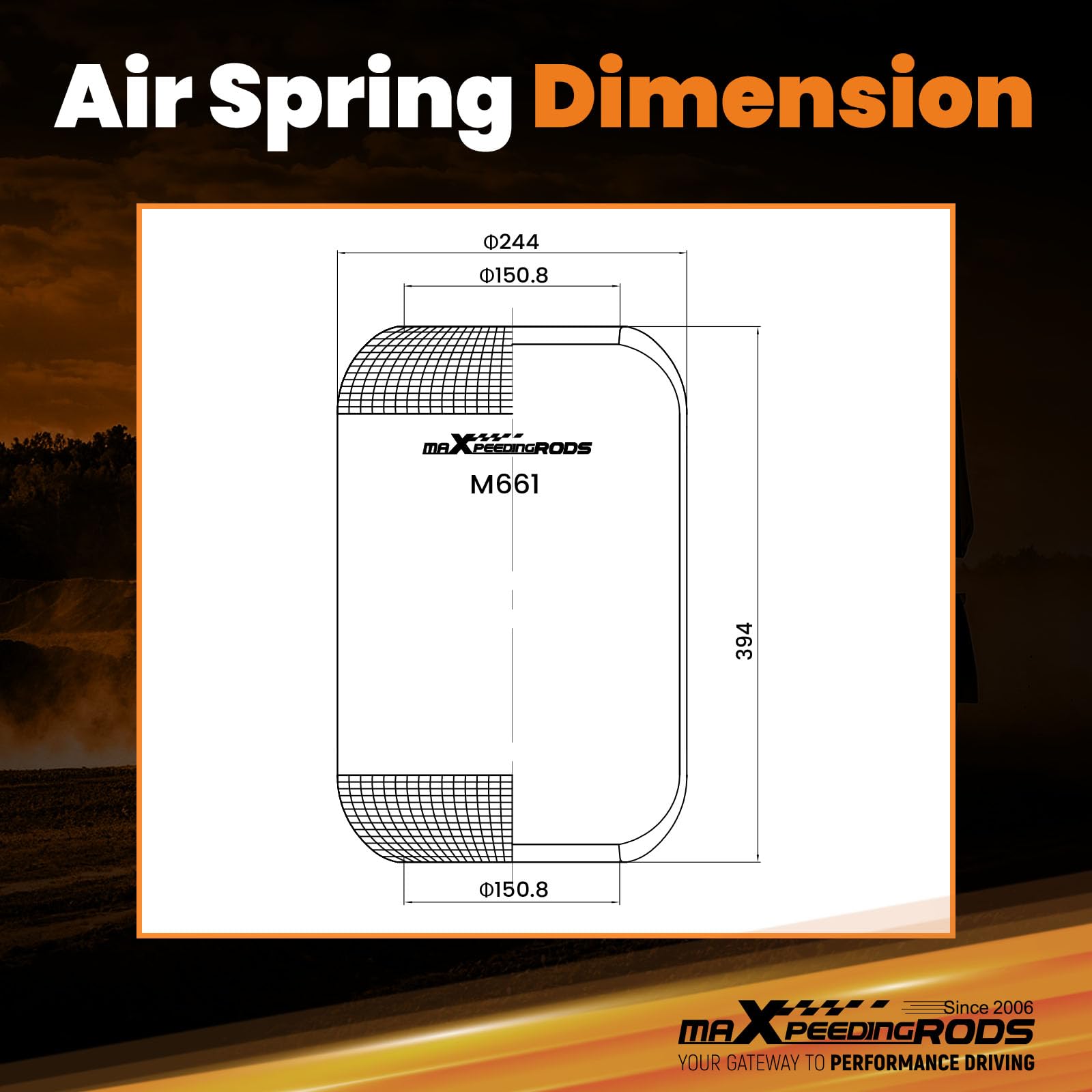 maXpeedingrods Air Suspension Spring for Firestone W01-095-0021, for ContiTech 661N, for Goodyear 8018, for Volvo 1137888 1137882, for Taurus B114 Heavy Truck