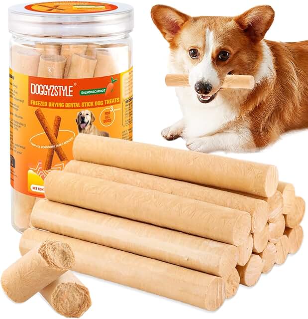 Lachssticks f¨¹r Hunde, echter Lachs und Karotten, leicht verdauliche, proteinreiches Hundeleckerli, erfrischt den Atem gesund, Hundelachs Jerky Leckereien, f¨¹r alle Rassen (eu-100g) product image