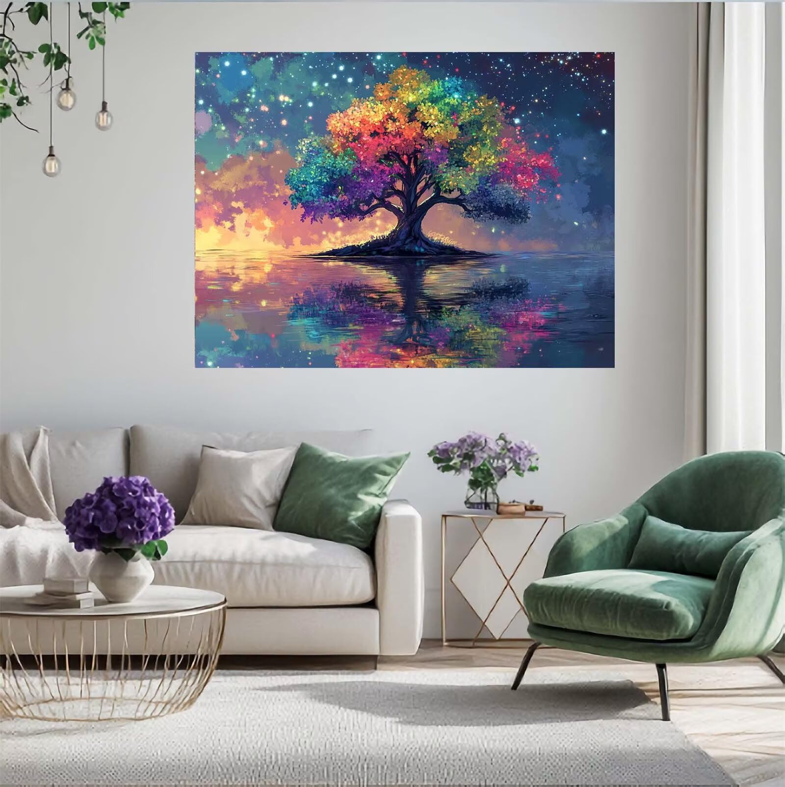 Puzzle kolorowe, 6000 elementów, drzewo życia, puzzle dla dorosłych, z pudełkiem na prezent, duże drewniane puzzle dla dorosłych, gra zręcznościowa dla całej rodziny, prezenty dla kobiet, 105 x 180 cm