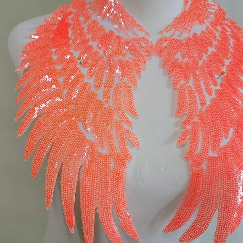 Miniatura 7 de 1 par de parches de lentejuelas de alas de ángel doradas y plateadas para ropa, parches bordados para planchar, apliques de accesorios de Navidad