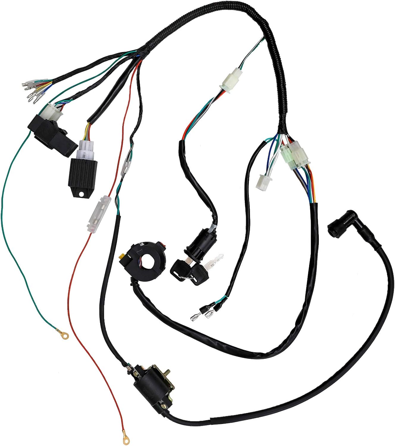 Full Wiring Harness CDI Coil Light Wire for 50cc-140cc Kick Start Dirt Pit Bike