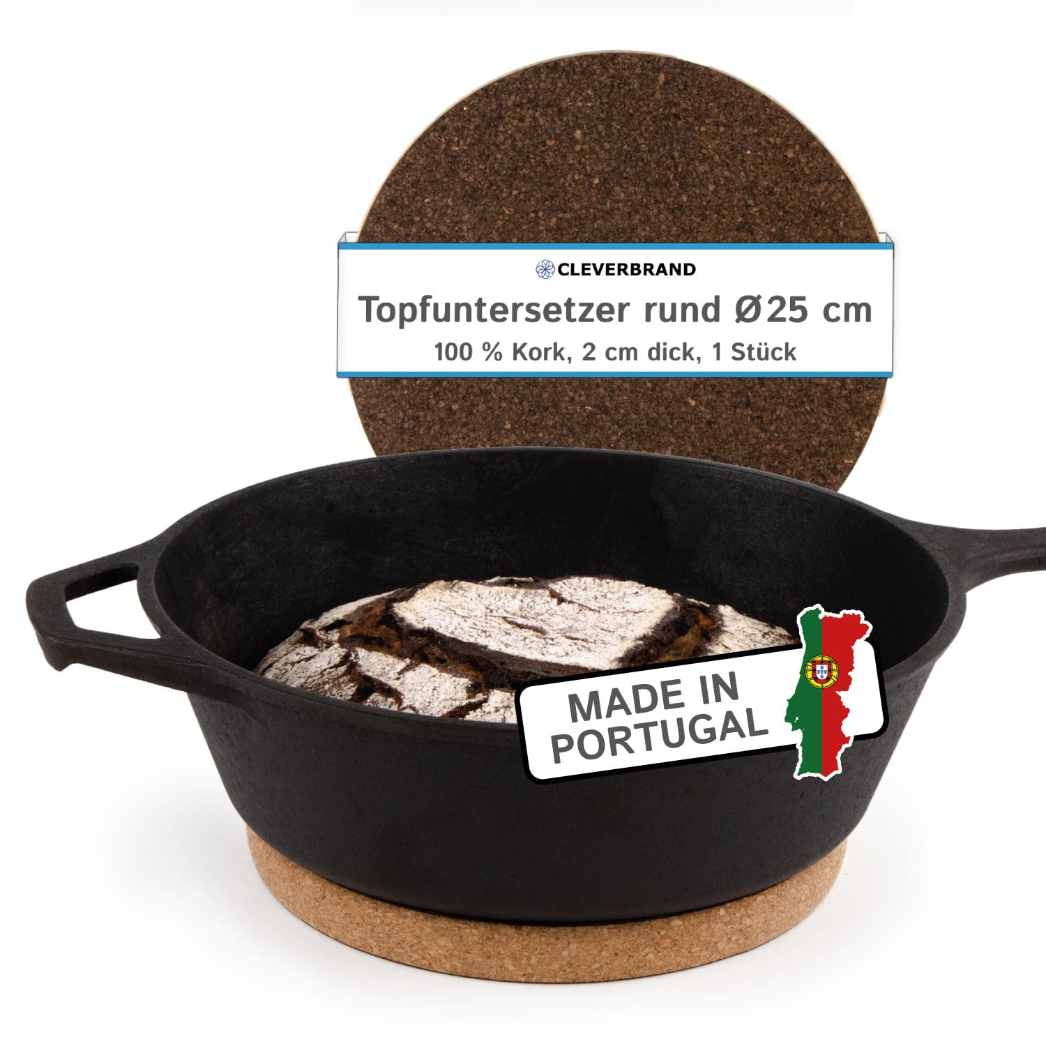 Sottopentola In Sughero Naturale - Diametro 20 Cm - Spessore 10 Mm - Isolante Termico - Made In Portugal - Foto 7