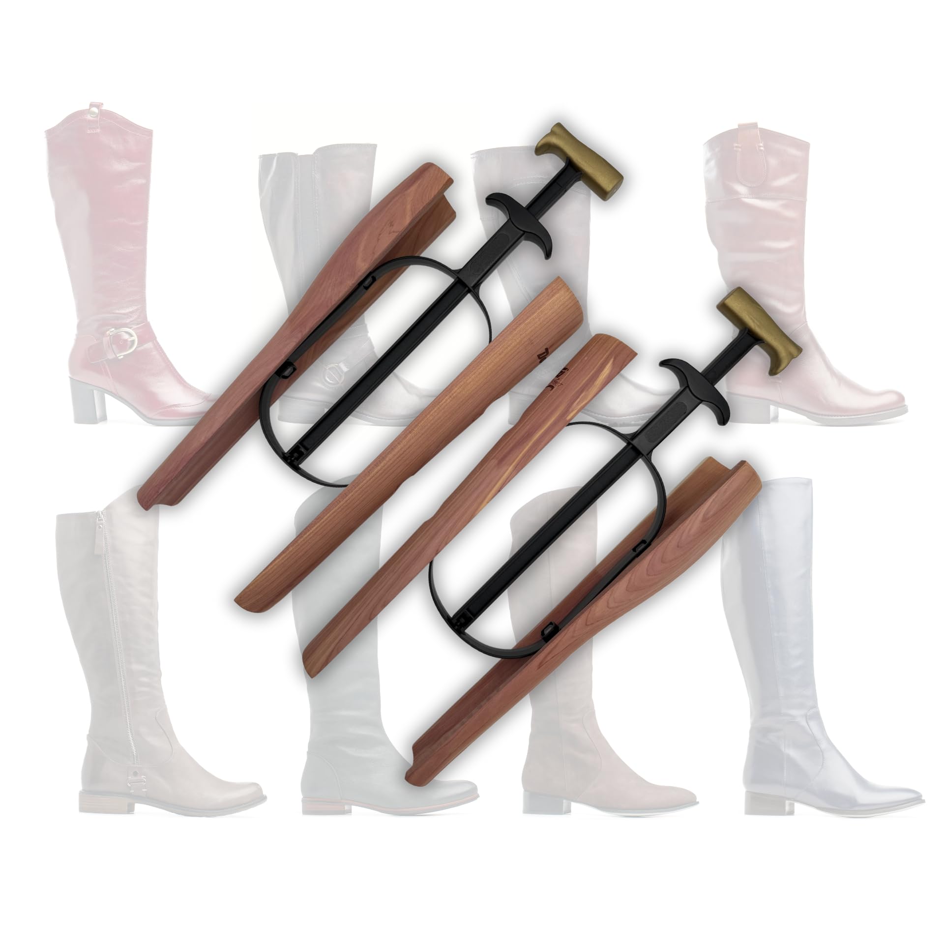 DELFA Sensomatic Red Cedar Schaftformer - Stiefelformer ideal für Reitstiefel - Stiefelschaftformer 35cm Länge - Geeignet für alle Lederstiefel