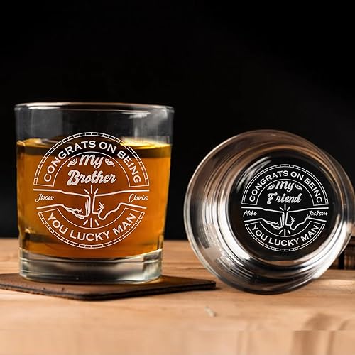 Miniatura 8 de Vaso de whisky personalizado grabado en la parte inferior con escritura a mano, logotipo o texto grabado, regalo para papá, día del padre, regalo de