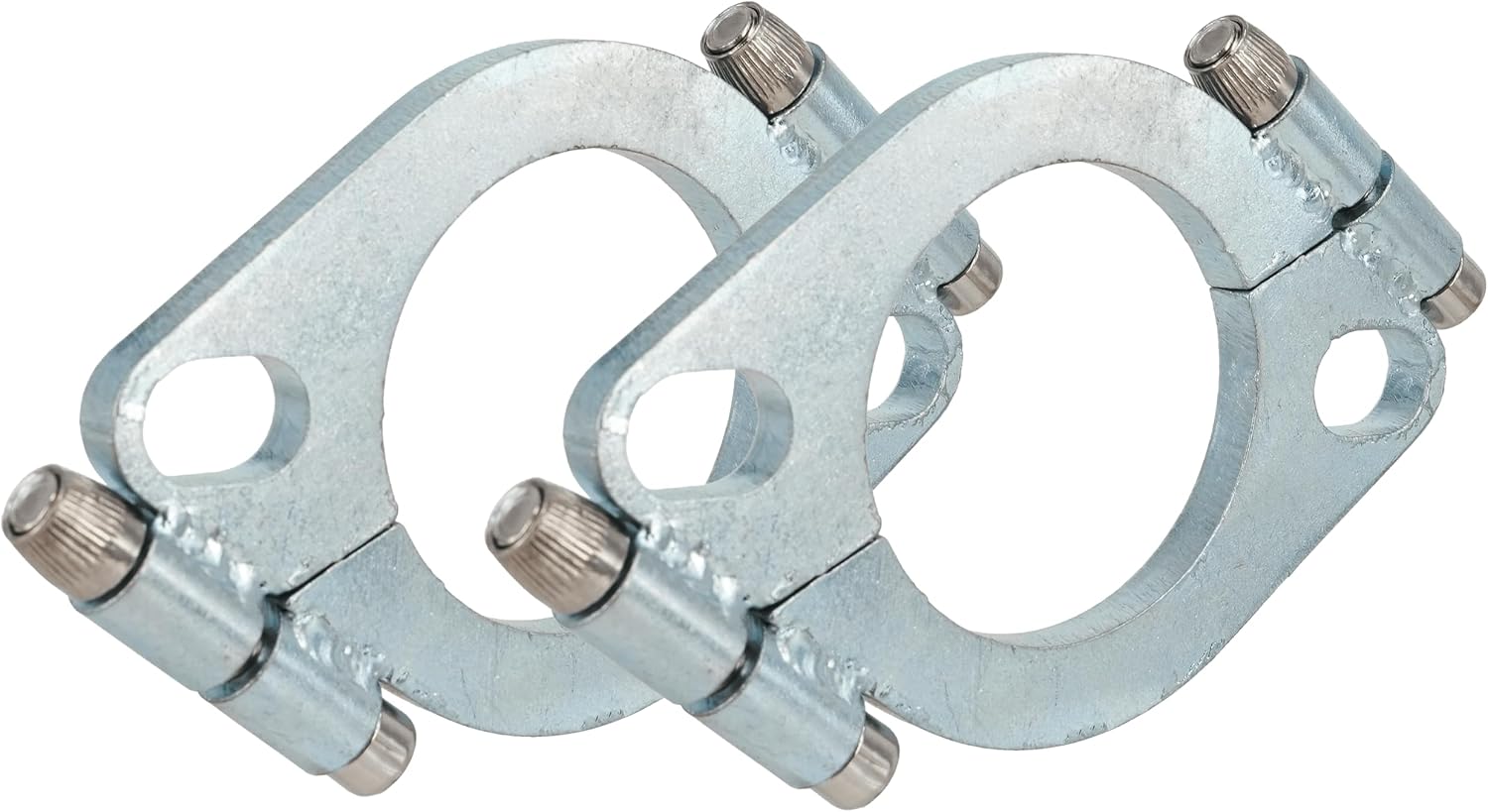 2PCS Universal Flat Oval Split Flange Connection Repair Kit - 2.25 inch Low Carbon Steel Downpipe Flange Replacement Accessory