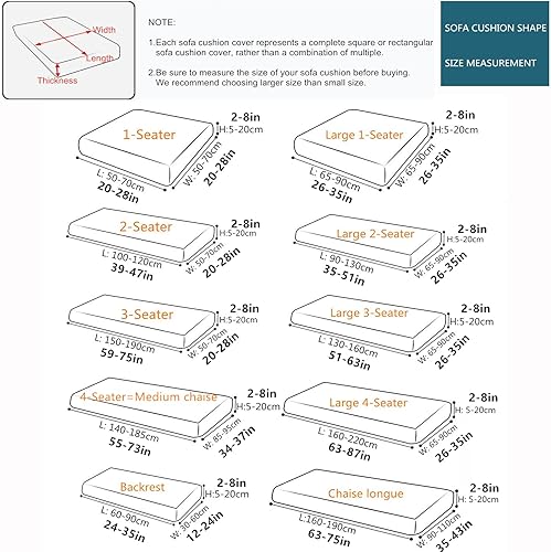 Miniatura 4 de Juego de fundas de cojín para asiento de sofá, fundas de cojín de terciopelo elástico, fundas de cojín de repuesto para cojines individuales con
