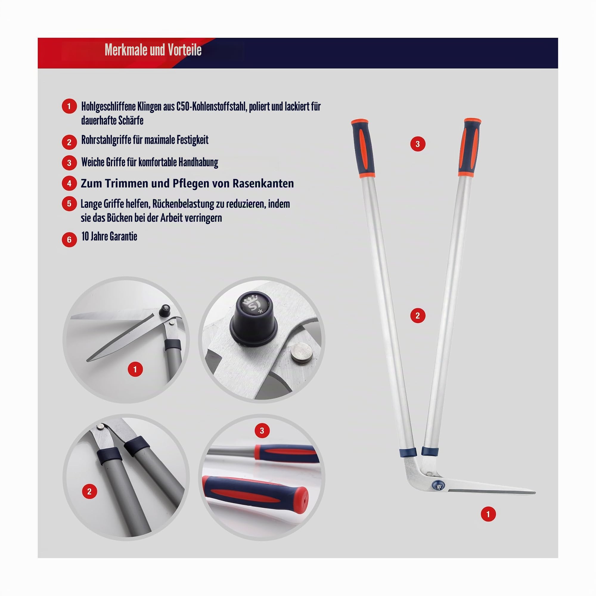 Spear & Jackson 4900RSS Razorsharp Stahl-Rasenkantenschere